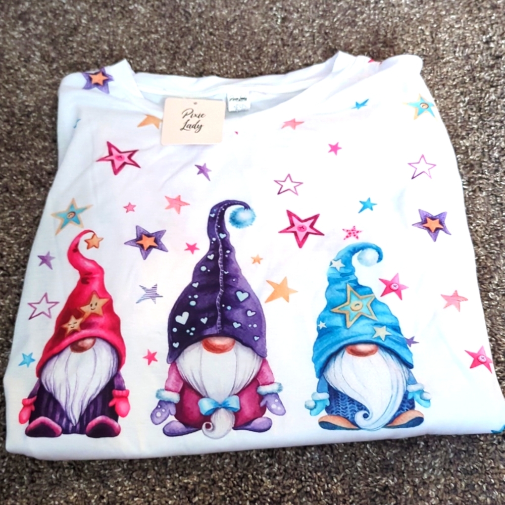 Pixie Lady Gnome & Stars T-shirt 👕